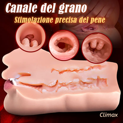 Giocattolo del sesso orale del clitoride con texture 3D Stroker 2 in 1 Pocket Pussy 0,8 kg