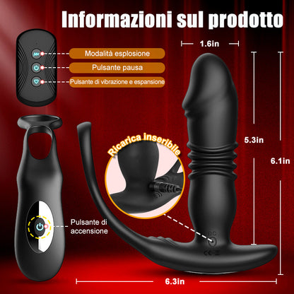 SAUL 3 Telescopica 12 Vibrazione Prostata Vibratore