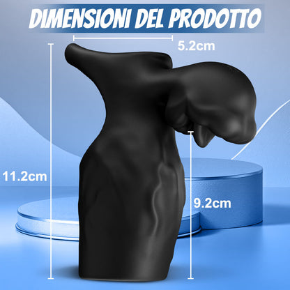 Titan - 9 Vibrazioni  Texture del Pene Simulata  Anello di Castità Doppio Testicoli & Pene  Giocattolo Sessuale per Coppie