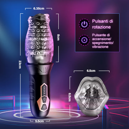 【HOT】TORNADO - 2 IN 1 Masturbatore Oralsex Cup 7 Rotazione 7 Vibrazione Acmejoy