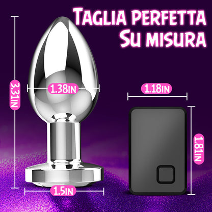 Soren - Vibratore anale con custodia in metallo e 10 modalità di vibrazione per uomini e donne
