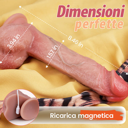 【TrueTouch】Alaric - Dildo realistico da 8,46 pollici con impermeabilità IPX7, 7 velocità di spinta/oscillazione, 10 vibrazioni