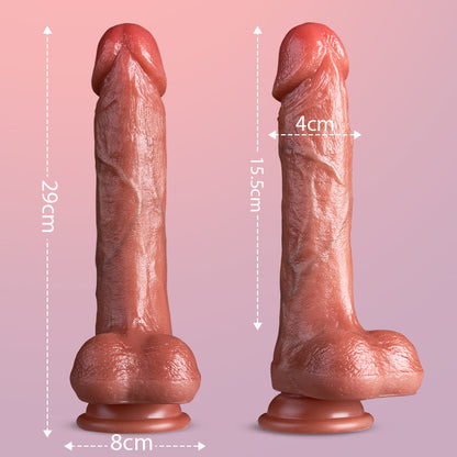 Neil - 9 Vibrante 3 Telescopica 3 Rotante Dildo realistico 22,5 cm riscaldato