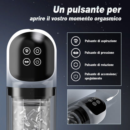 Vortex - 7 Sucking Dual-Temperature SPA Boner Enlarger 7 Rotating 360° Massage Masturbator