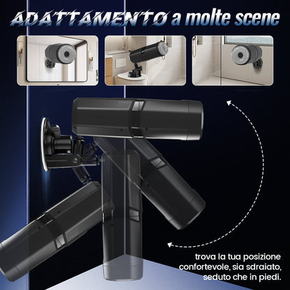 GripMax – Vibratore doppio rotante telescopico senza mani con supporto a ventosa.