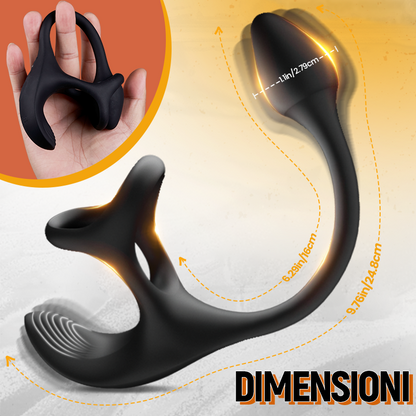 Zenith - Stimolatore vibrante a forma di palla con anelli per il pene