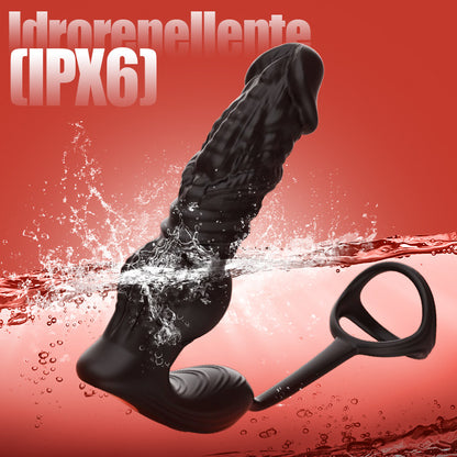 Leonidas - Massaggiatore prostatico 6 in 1 a spinta rapida con telecomando e APP