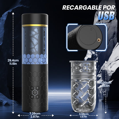 STORM - SPINNE Masturbatore elettrico cup rotazione telescopica 6 frequenza 3 velocità