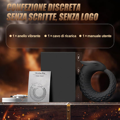 Dragon Thunder – Anello penieno a 10 vibrazioni, giocattolo in silicone a lunga durata