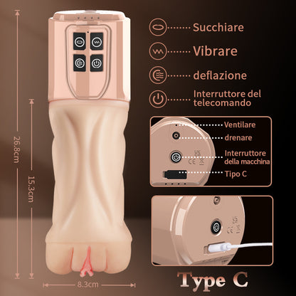BEYA 5 Suck 7 Vibrate Coppa per masturbatore 2 IN 1