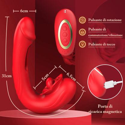 Papaver rhoeas—— Vibratore punto G tre in uno a 10 frequenze di rotazione + vibrazione + schiaffi