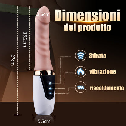 Sex Machine 27cm Dildo Vibratore con Calore per Stimolazione del Punto G e Anale