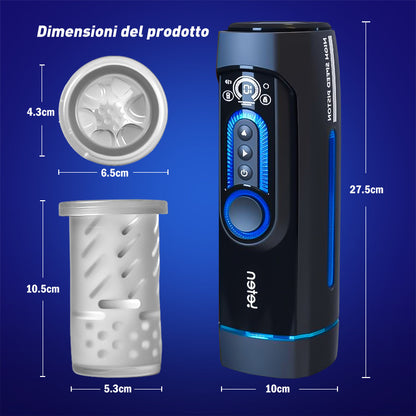 【+Free Lube!!】Leten-X9 IV Masturbatore maschile combinato retrattile e riscaldato e sonoro aggiornato