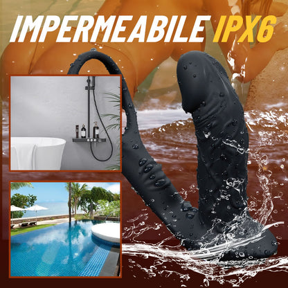 AcmeJoy Vibratore Anale Oscillante e Vibrante a 9 Modalità con Controllo tramite App e Anello Pene