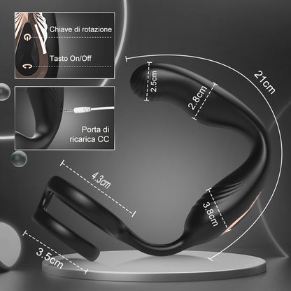 Leonard - Vibrazione a 10 frequenze + rotazione, ingrandimento dell'ano, stimolazione senza precedenti