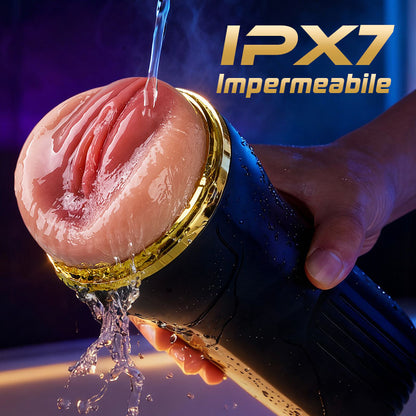 Captain - 5 Succhiare 10 coppe vibranti per la masturbazione maschile con ingresso di vagina simulato