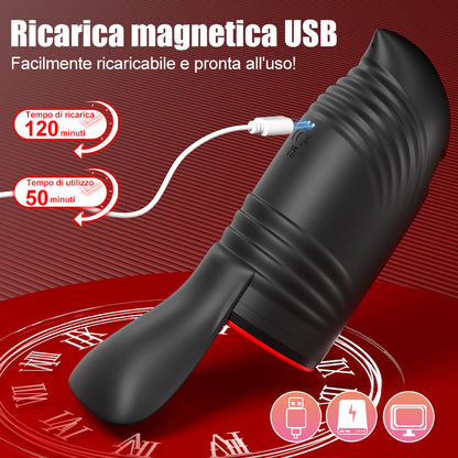 Cavallerista-10 Vibrazione 5 Succhiamento orale 3 Torsione rotazione del glande Allenamento + Masturbazione