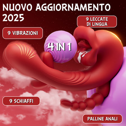 Little Angel - 9 frequenze mordono, vibrano, colpiscono, stimolano il clitoride, la vagina e l'ano contemporaneamente