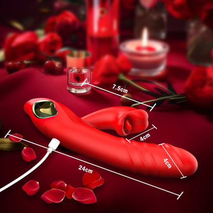 Chloe - Vibratore 4 in 1 per punto G, stimolazione clitoridea con morso di labbra, giocattoli sessuali per donne e coppie