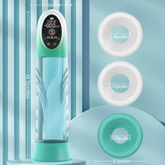 Green Pioneer - Pompa per pene ad acqua con 4 livelli di pressione e 9 modalità di aspirazione, display LC