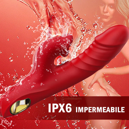 Chloe - Vibratore 4 in 1 per punto G, stimolazione clitoridea con morso di labbra, giocattoli sessuali per donne e coppie