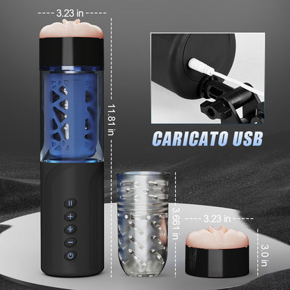 Bluesea 6 Masturbatore a rotazione con spinta bidirezionale con base di aspirazione