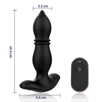 【NUOVO】Plug Anale Prostatico 2 IN 1 9 vibrzioni 9 telescopiche 14,5 cm