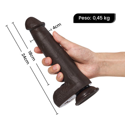 Aquila Dildo Realistico18CM 3 Telescopiche 5 Vibrazioni