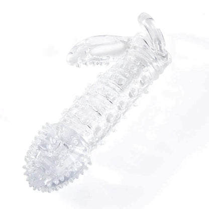 Guaina del pene vibrante trasparente 19,6 cm