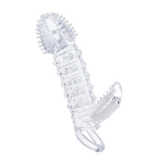 Guaina del pene vibrante trasparente 19,6 cm