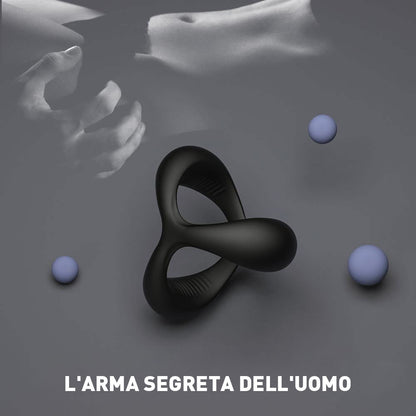 Ava - Anello fallico, 3 anelli, nero, più duro, più lungo, più grande S-HANDE