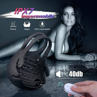 Anelli penieni inclusi testicoli 9 vibrazioni S-Hand